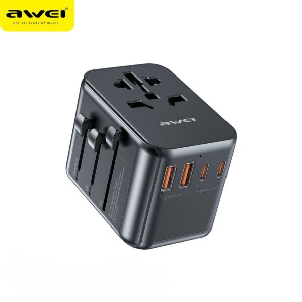 Awei C 39 1 - Awei C-39 Universal rejseadapter med USB-porte