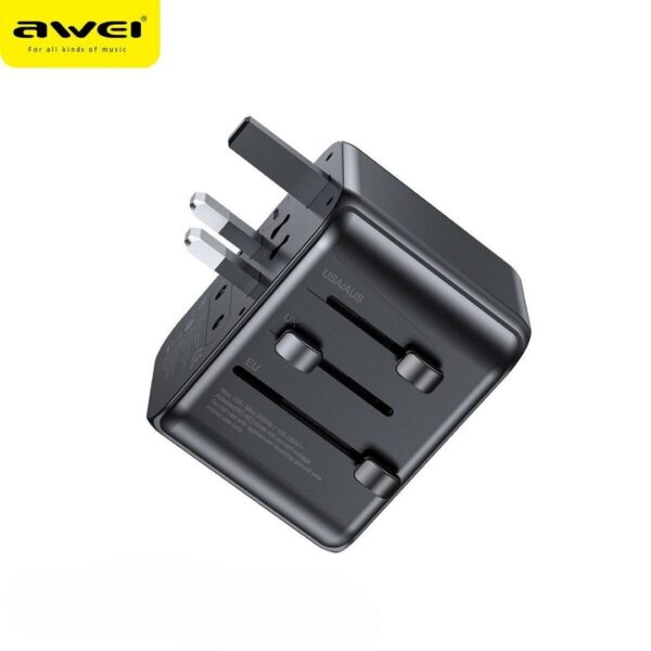 Awei C 39 2 - Awei C-39 Universal rejseadapter med USB-porte