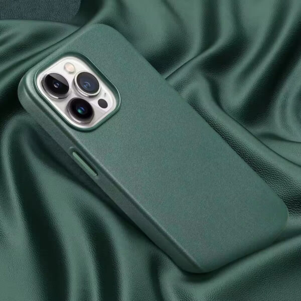 MagSafe Pu laeder Groen 6 - iPhone 15 Pro PU Læder Cover Grøn(MagSafe Kompatibel)